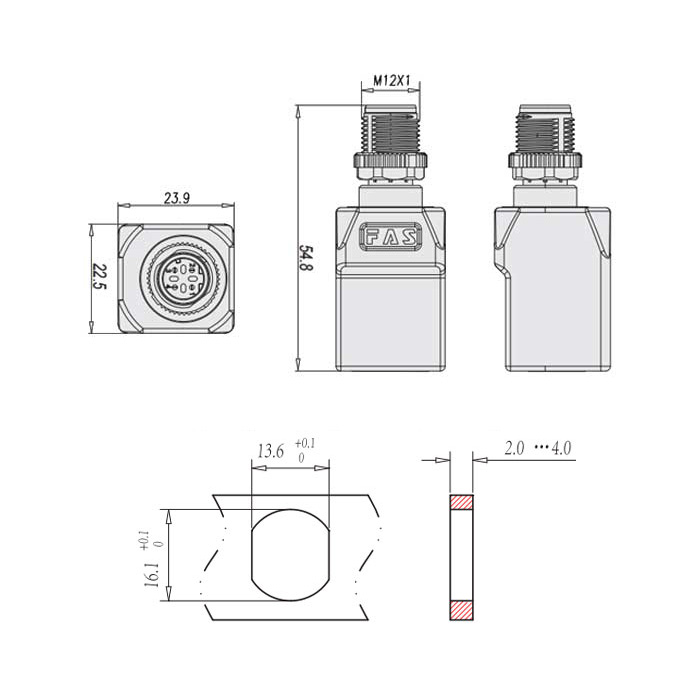 M12 4Pin D-coded 公頭直型轉(zhuǎn)RJ45直角型、0C4ES3